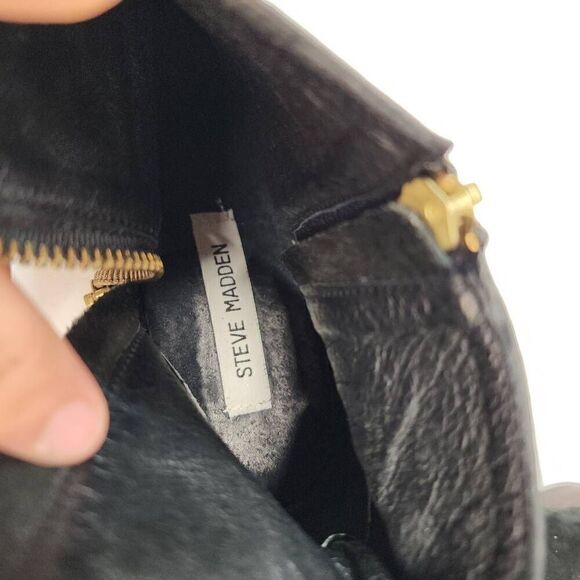 Steve Madden Size 9 Black Suede Leather Size Zipper Ankle Bootie - Picture 8 of 11